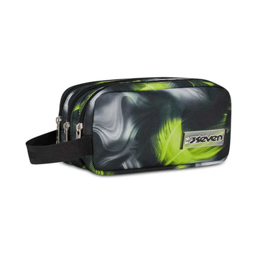 Picture of SEVEN FREETHINK 3 ZIPPER LIME PUNCH PENCIL CASE